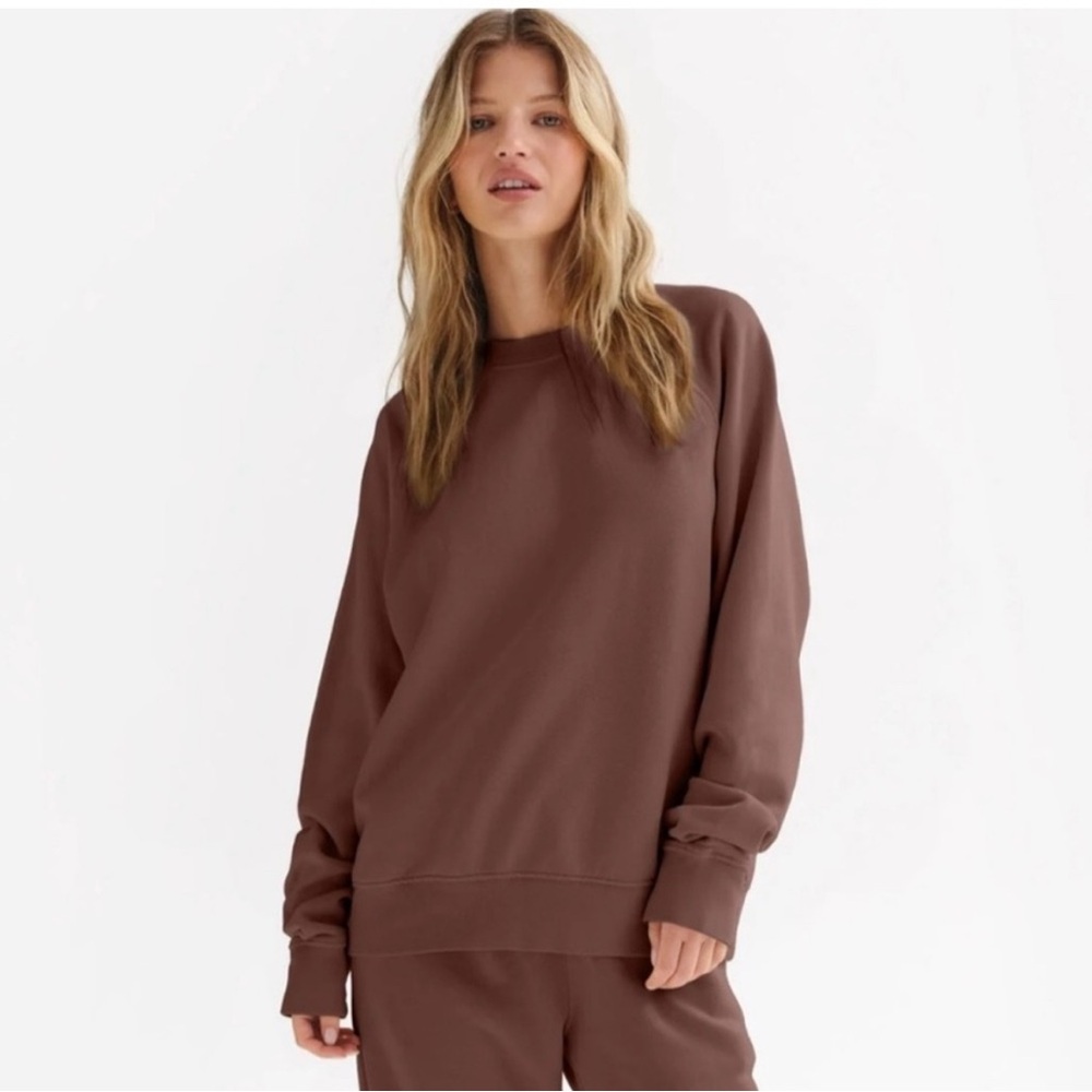 Mate the Label Fleece Shrunken Crew in Tiramisu